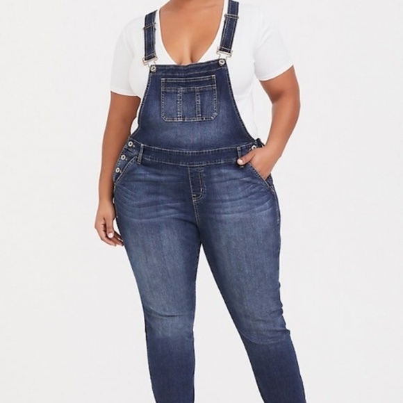 torrid denim overalls